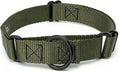 Country Brook Petz - Martingale Dog Collar - Heavy-Duty Training Collar with No Buckle - Service Dog Collar for All Pups - 10+ Cool Colors (Dark Olive Drab, 3/4 Inch, Small)