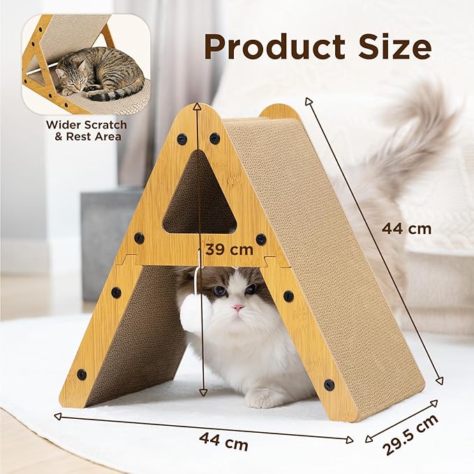 Gimars Wood Grain A-Shape Cat Scratcher, MZB-AS-M