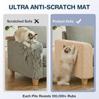 157.5" x 15.8" Cat Scratch Furniture Protector, Self-Adhesive Couch Protector from Cat Claws, Cats Scratching Mat for Couch, Sofa, Wall & Door, DIY Cat Scratch Pads Replacement, 2 Pack (Khaki)