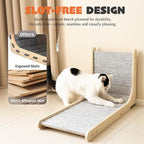 PETKARAY Felt Cat Scratcher, Vertical Cat Scratching Pad, Scratch Resistant Couch Carpet Scratcher, Slot-Free Scratch Board with Toy Ball, Light Grey