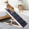 ZJSF Foldable Dog Ramp for High Bed, Wooden Dog Stairs to Bed for Small and Large Dogs, High Traction Platform with 6 Adjustable Heights (12.2"-26"), 39.7", Supports up to 230 lbs