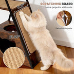 71" Modern Wood Cat Tree for Large Cats - Heavy Duty Tall Cat Tower for Indoor Cats, Multi-Level Cat Furniture with Spacious Condo, Large Perch, Scratching Posts & Hammock (Burnt Wood)