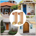 Shopkeepers Bell for Door Opening, Vintage Wooden Wind Chime Doorbell with Brass Bell, Unique Ornaments as Hanging Decoration for Business When Entering, Dog Door Bell, Self-Adhesive, 2Pack
