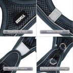YIMEIS Dog Harness and Leash Set, No Pull Soft Mesh Pet Harness, Reflective Adjustable Puppy Vest for Small Medium Large Dogs, Cats (Navy, Medium (Pack of 1)