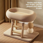 Cat Tree Tower, Multi Functional Climbing Frame with Scratching Post and Cozy Bed, Multi Level Climbing Activity Center for Indoor Cats to Play and Rest, Compact Design for