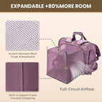 Lollimeow Expandable Cat Carrier Backpack for Large Cats - Airline Approved Pet Carrier Backpack for Small Dogs, Hiking & Travel, Waterproof with Breathable Mesh, 22lbs Capacity (Plum, Large)