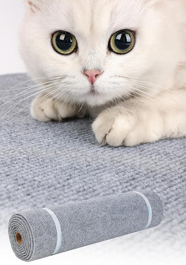 Cat Scratching Mat with Self-Adhesive for Climbing, Carpet Replacement for Cat Tree and Scratching Posts, Trimmable Couch Protector from Claws (78" L*15.7" W)