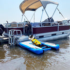 Dog Boat Ramp 48"x32", Inflatable Dog Ramp for Boat & Pool Ramp for Dogs, Non-Slip Stable Pet Ramp, Supports Up to 200 lbs for Pool, Lake & Beach