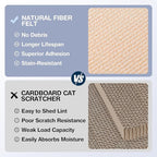 157.5" x 15.8" Cat Scratch Furniture Protector, Self-Adhesive Couch Protector from Cat Claws, Cats Scratching Mat for Couch, Sofa, Wall & Door, DIY Cat Scratch Pads Replacement, 2 Pack (Khaki)
