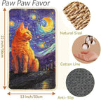 SOLDAY Sisal Cat Wall Scratcher 22x13 inch for Floor Wall Carpet Couch Furniture, Cat Scratching Posts with Velcro Tape, Anti Scratch Furniture Protector(Ginger Cat Stargazing)