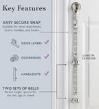 PoochieBells Dog Doorbell, Dog Potty Training Bells, Dog Safe USA-Made w/Perfect Sound,Dog Trainer Approved, Housetraining Made Easy & Quick, Sig Tracks Beige