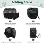 Love's cabin Pet Puppy Dog Playpen, Small Dog Tent Crates Cage Indoor/Outdoor, Portable Playpen for Cat, Foldable Pop Up Dog Kennel Playpen with Carring Case, Removable Zipper Top, Dark Grey