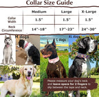 Wide 1.5 inch Martingale Collar for Large Dogs,Big Thick Dog CollarNo-Slip Escape Proof Choke No Pull Cinch for Male and Female Dogs for Training & Walking -Bohemia Flowers L