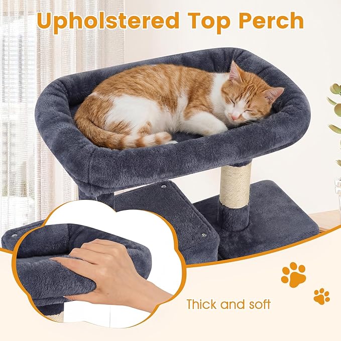 PETSITE 70-inch Tall Cat Tree, Modern Multi-Level Cat Tower with 2 Comfy Condos, Sisal Scratching Posts, Snug Hammock, and Dangling Ball, Ideal for Indoor Cats and Kittens (Dark Grey)