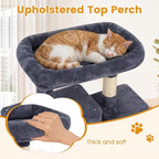 PETSITE 70-inch Tall Cat Tree, Modern Multi-Level Cat Tower with 2 Comfy Condos, Sisal Scratching Posts, Snug Hammock, and Dangling Ball, Ideal for Indoor Cats and Kittens (Dark Grey)