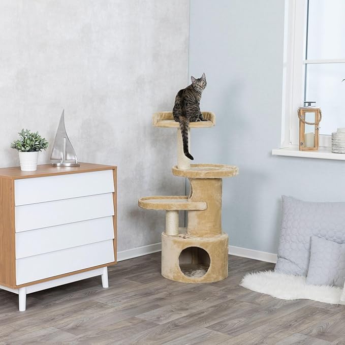TRIXIE Pet Products Oviedo Cat Tree (Beige) Large (11 x 19 x 41 in.)