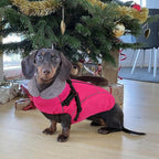 Dog Coats for Small Dogs, Dog Jacket with Harness Built in, Reflective Pet Fleece Vest with Turtleneck, Rose S