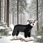 Fleece Dog Coat for Small Medium Dog,Pullover Pajamas Jumpsuit Bodysuit Puppy Coats with Legs, Pet Windproof Warm Cold Weather Jacket Full Body Vest Cozy Snowsuit Outfit Clothes (Black, M)