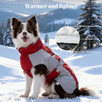 Dog Coat Dogs Jacket Waterproof Reflective Adjustable Dog-Winter Coats for Small/Medium/Large Dogs Dachshund Coat-(Red, Medium)