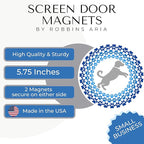 Screen Door Magnets Double Sided – Keep People, Kids, and Dogs from Running into The Screen Door - Robbins Aria Dog Mosaic