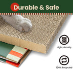 Cardboard Cat House with Scratch Pad & Catnip, Cat Play Scratching House for Indoor Hideaway Furniture, Heavy Duty Sturdy Cardboard Scratcher, Easy to Assemble Birthday Gift, Medium