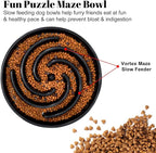 Slow Feeder Dog Bowls for Large Medium Dog Non Slip Maze Puzzle Bowl Pet Slower Food Feeding Dishes Interactive Bloat Stop Preventing Choking Healthy Dog Bowl, Black