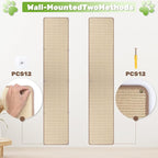 Natural Sisal Cat Wall Climbing Carpet, Wall Scratcher Carpet Mat Pad, Cat Climbing Wall, Tall Scratching Post, Wall Floor Couch Sofa Protector, Scratching Pad for Indoor Cats （78.7" Lx15.7 W, 1PC）