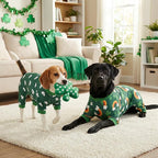 Vehomy 2-Pack St.Patrick's Day Dog Pajamas Clover Rainbow Pet Jumpsuits Puppy Pjs Lucky Shamrock Dog Onesie St Patricks Dog Jammies Costume Outfit Clothes for Small Medium Large Dogs XL