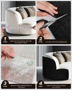 Cat Scratch Furniture Protector, Trimmable Self-Adhesive Carpet, DIY Climb Cat Scratcher Mat for Covering Cat Tower and Couch Protector from Cat Claws (78.7x15.8in Black)