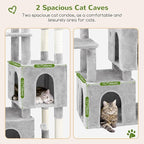Globlazer Cat Tower for Indoor Cats, Heavy Duty Cat Trees for Large Adult Big Cats Maine Coon Cat Tree Tower with Scratching Post, Extra Large Top Perch, Cat Condos, F61, Cloud Grey, 61inch