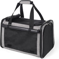 YUDODO 25 lbs Lightproof Soft Sided Large Cat Carrier for Small Dog Pet Airline Approved Travel Bag Puppy Carriers with Side Pockets & Reflective Mesh, Foldable Portable for Outdoor Car Grey