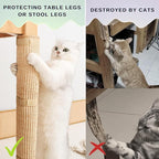 JanYoo 2 Pieces Cat Scratcher Mat for Table Leg Sisal Cat Scratching Pad Scratch Mat for Cat Scratch Pad Rug 19.69 × 9.84 in(Beige)