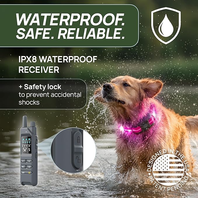 Dog Shock Collar (New Version) with 360° LED Lights – 4200FT Dog Training Collar with Remote, IPX8 Waterproof, Beep/Vibration/Safety Shock Modes, Rechargeable E-Collar for Dogs