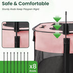 Love's cabin Pet Puppy Dog Playpen, Medium Dog Tent Crates Cage Indoor/Outdoor, Portable Exercise Playpen for Cat, Foldable Pop Up Dog Kennel Playpen with Carring Case (M, Pink)