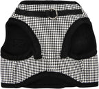Puppia Amatus Dog Vest Harness B (Step-in) Fashionable Houndstooth Pattern Spring Summer Harness for Small and Medium Dogs, Black, Medium