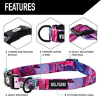 Wolfgang Heavy Duty Martingale Dog Collar with Quick Release Nylon Buckle for Walking & Training, Daydream Print, Medium
