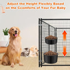 No Spill Water Bowl for Dogs, Sturdy Stainless Steel Dog Dishes 2 Pack with Dog Bowl Holder Hanging on Pet Cage Kennel Crate, Detachable Metal Food/Water Bowl Set for Medium/Large Dogs