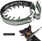 Mayerzon Martingale No Pull Collar for Large Medium Dogs, Patented Dog Walking Training Collar for Pulling, 1.5'' Wide Alloy Buckle, Neoprene Padded, Adjustable, Reflective, Easy to Use(XL, Green)