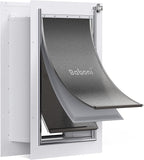 Baboni Pet Door for Wall,3-Flap,Steel Frame and Telescoping Tunnel, Aluminum Lock, Double Flap Dog Door and Cat Door, Strong and Durable (Pets Up to 100 Lb) -Large