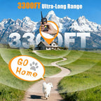 PERPETUAL Dog Vibration Collar with Remote, No Shock & No Prongs - 3300FT Waterproof Rechargeable Training Collar with Beep/Vibrate Modes & Security Lock, Fits Dogs 5-120 lbs