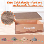 3PCS Cat Scratcher Bed, Oval Cat Scratcher Pad Bowl Nest for Indoor Cats, Round Cat Scratching Cardboard, Furniture Protector for Couch, for Kittens (Brown, 17 * 11.5 in)