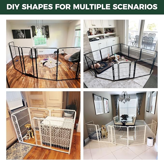 FXW Homeplus Unleashed Indoor Dog Playpen - Stress-Free and Safe Play, Heavy Duty 24 Inch 4 Panels Dog Pen for Puppy and Small Dogs, Black│Patented