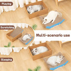 Cat Scratcher Bed Cardboard & 16.9 inches Large Cat Scratching Box with Corrugated Cat Scratch Pad for Indoor Cats，Furniture Protector
