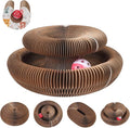 Accordion Magic Organ Cat Scratcher Board for Indoor Cats, Cardboard Cat Scratch Toy with Ball,Interactive Mental Physical Exercise Cat Toy