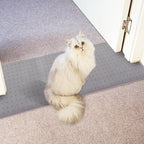 Carpet Protector for Pets Cat Carpet Protector for Doorway, Anti Scratch Under Door Cat Scratch Protector Mat, Plastic Rug Runner Easy to Cut Plastic Stopper (Light Grey, 3.6FT)