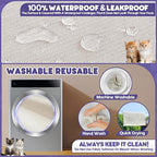 Cat Scratch Furniture Protector - Anti-Slip, Waterproof Sofa Cover to Keep Cats Off, Pet-Friendly Couch Protectors for 3 Cushion Couch, Beige Anti-Scratch Couch Cover for Pets and Kids 150"X71"