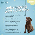 Coachi Puppy & Mini Toilet Training Bells - Suitable for Puppy or Newly Acquired Dogs, House Training, Stop Door Scratching, Easy to Use, Adjustable Height. Dog Accessory, Great for Clicker Training