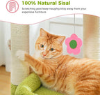 PEQULTI Cat Tree Flower Cat Tower for Indoor Cats and PEQULTI Flower Cat Scratching Post, Small Cat Tree, Tall Cat Scratcher for Indoor Cats