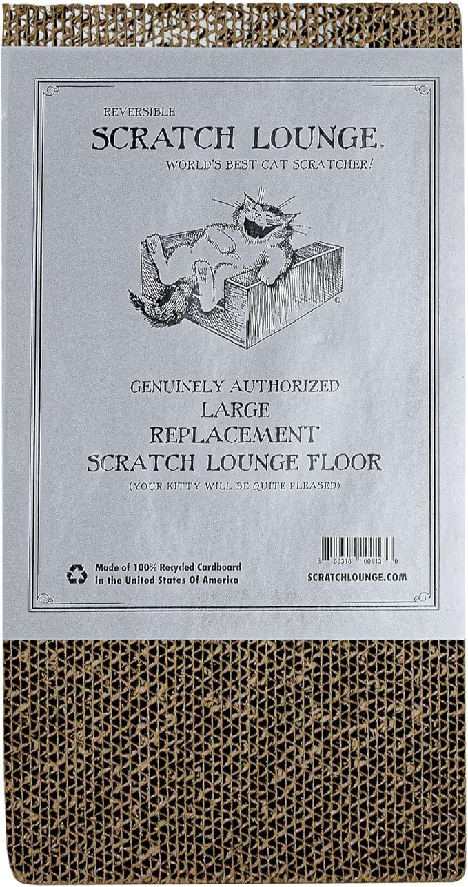 Scratch Lounge Cardboard Floor Refill - for Classic 12x18 Cat Scratchers - Heavy Duty Durable Lasts 10x Longer Than Conventional Scratchers