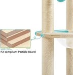 Yaheetech Cat Tree, 35.5in Cat Tower for Indoor Cats, Cat House with Scratching Posts & Padded Perch & Space Capsule, Cute Kitten Tree, Pet Furniture for Kittens, Indigo/Beige